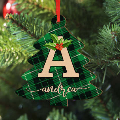 Personalized Christmas Initial Ornaments Custom Name Christmas Wood Ornament Decorations Gifts-Blongser