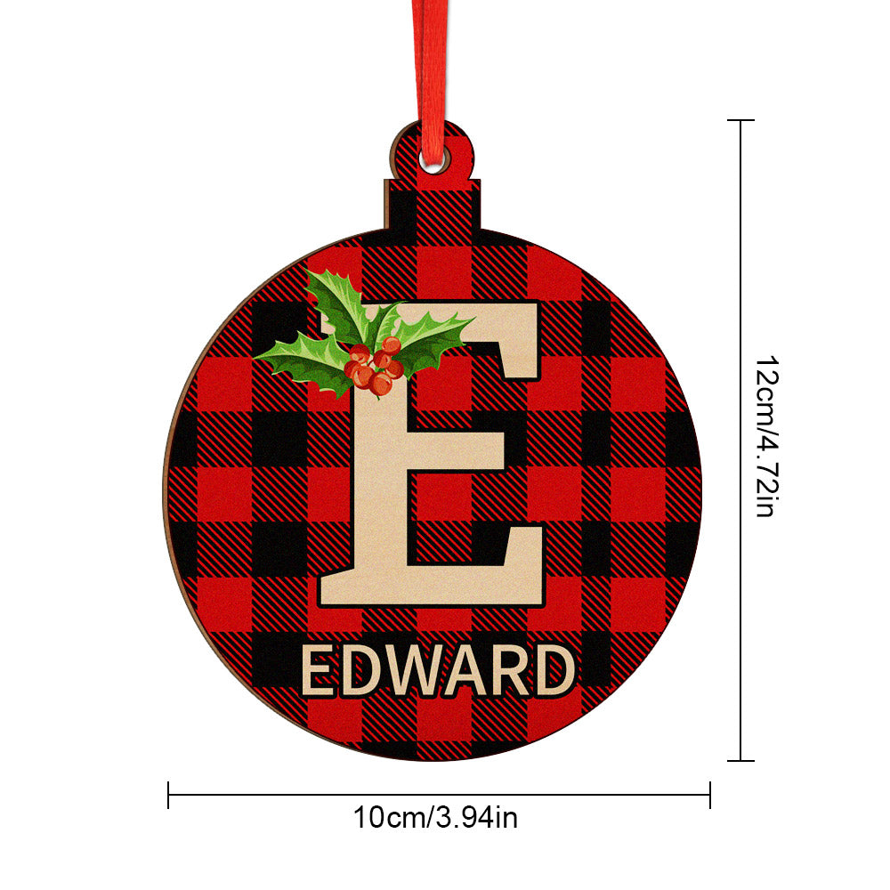 Personalized Christmas Initial Ornaments Custom Name Christmas Wood Ornament Decorations Gifts-Blongser