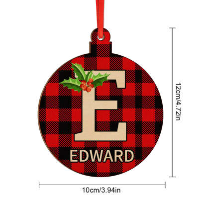 Personalized Christmas Initial Ornaments Custom Name Christmas Wood Ornament Decorations Gifts-Blongser