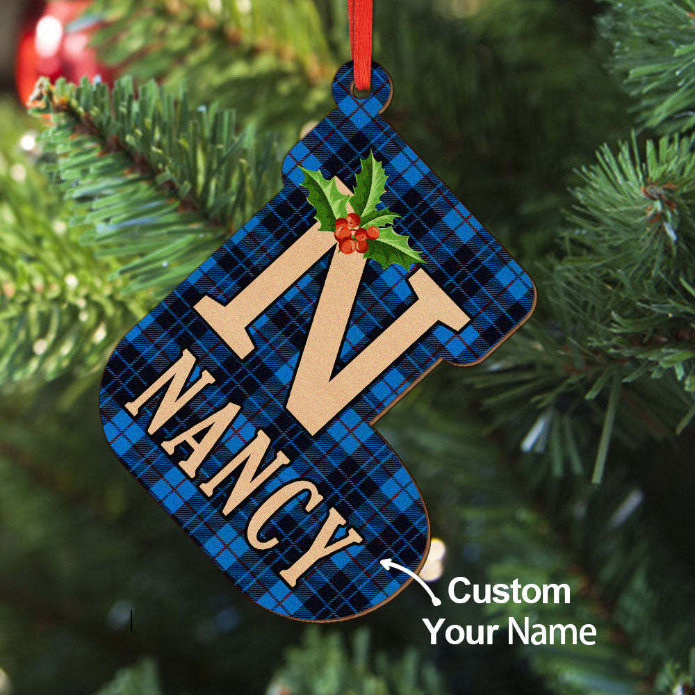 Personalized Christmas Initial Ornaments Custom Name Christmas Wood Ornament Decorations Gifts-Blongser