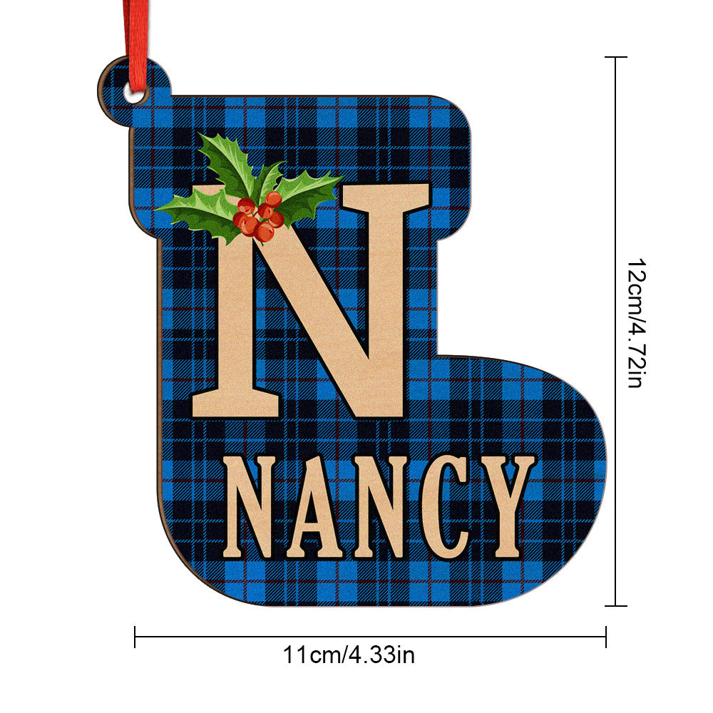 Personalized Christmas Initial Ornaments Custom Name Christmas Wood Ornament Decorations Gifts-Blongser