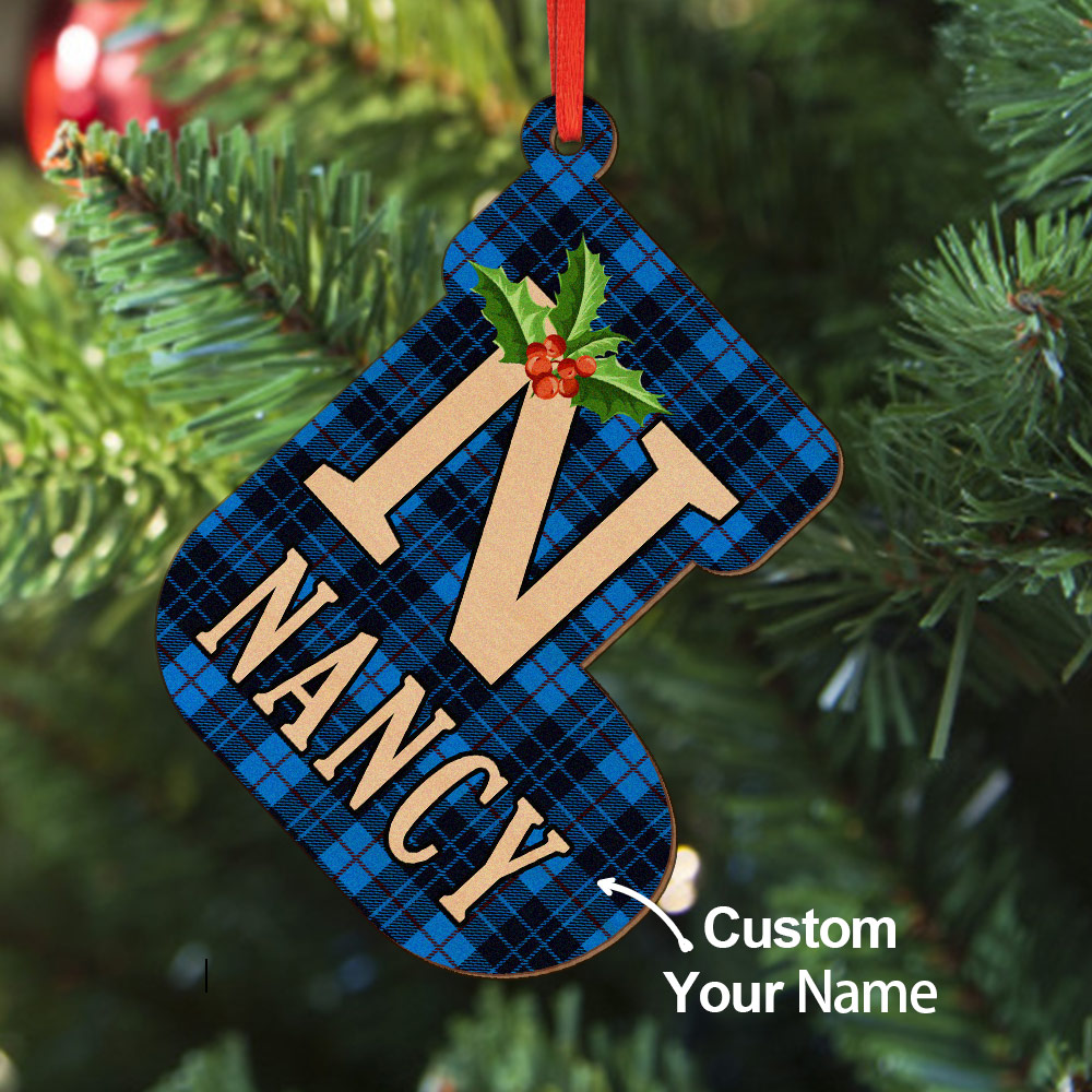 Personalized Christmas Initial Ornaments Custom Name Christmas Wood Ornament Decorations Gifts-Blongser