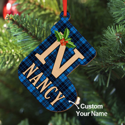 Personalized Christmas Initial Ornaments Custom Name Christmas Wood Ornament Decorations Gifts-Blongser