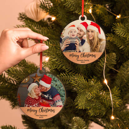 Personalized Wooden Photo Christmas Ornaments Holiday Gift for Family-Blongser