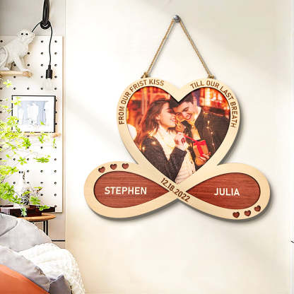 Personalized Heart Infinity Wooden Sign Hanging Wall Decor-Blongser