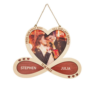 Personalized Heart Infinity Wooden Sign Hanging Wall Decor-Blongser