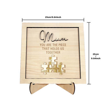 You Are the Piece That Holds Us Together Personalized Mum Puzzle Plaque Mother's Day Gift-Blongser