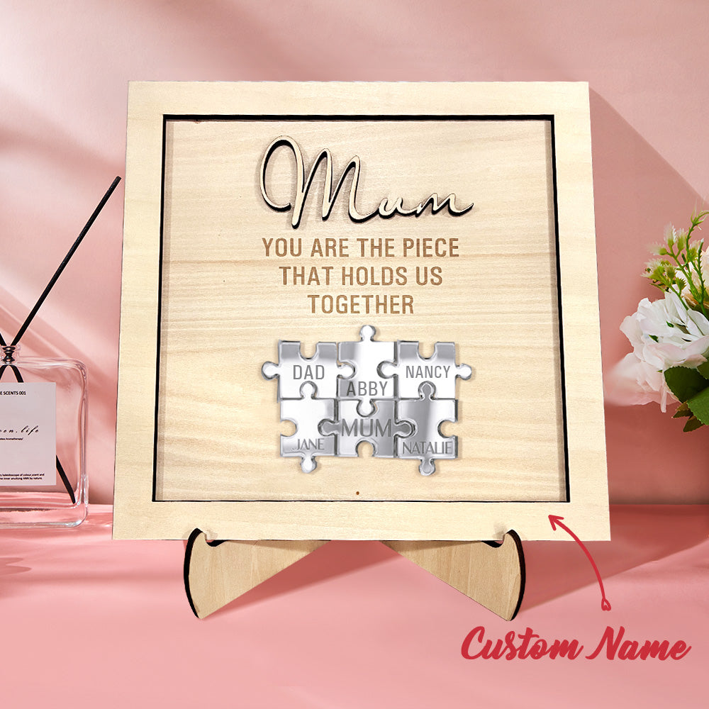 You Are the Piece That Holds Us Together Personalized Mum Puzzle Plaque Mother's Day Gift-Blongser