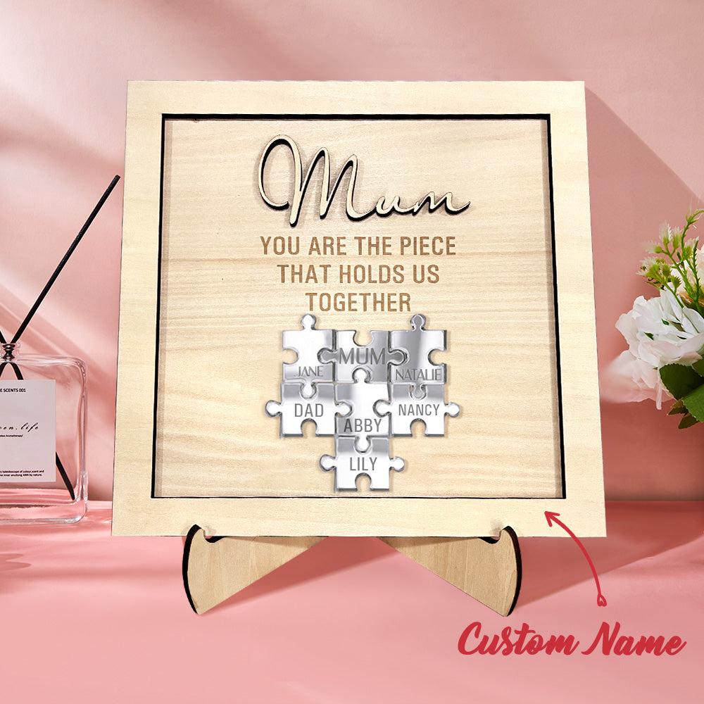 You Are the Piece That Holds Us Together Personalized Mum Puzzle Plaque Mother's Day Gift-Blongser