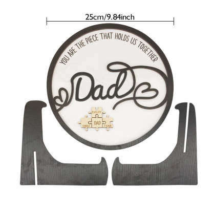 Personalized Dad Round Puzzle Plaque You Are the Piece That Holds Us Together Father's Day Gift-Blongser