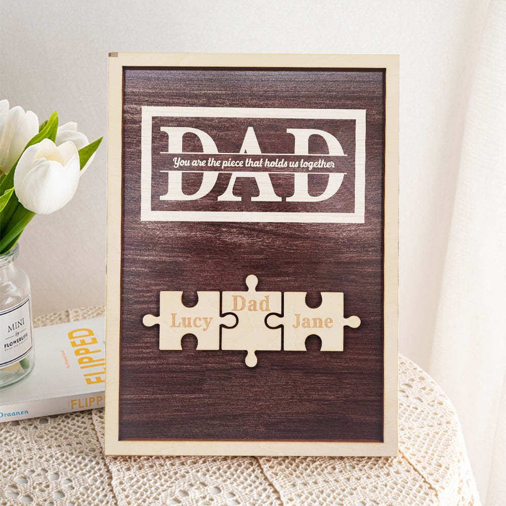 Personalized Dad Puzzle Plaque You Are the Piece That Holds Us Together Gifts for Dad-Blongser