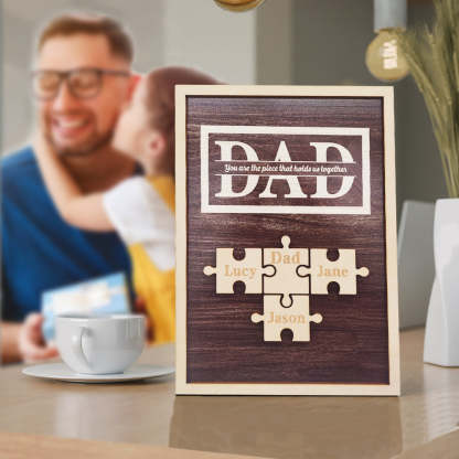 Personalized Dad Puzzle Plaque You Are the Piece That Holds Us Together Gifts for Dad-Blongser