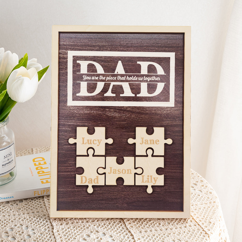 Personalized Dad Puzzle Plaque You Are the Piece That Holds Us Together Gifts for Dad-Blongser