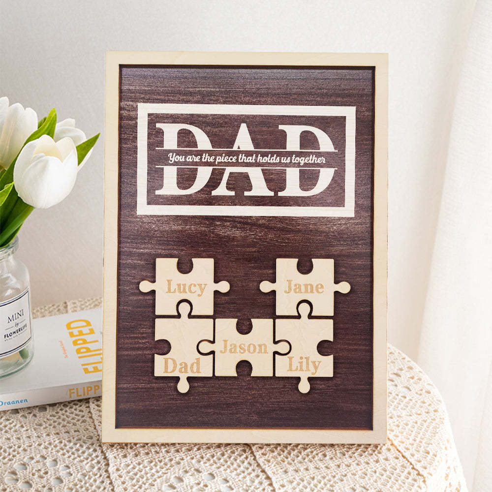 Personalized Dad Puzzle Plaque You Are the Piece That Holds Us Together Gifts for Dad-Blongser