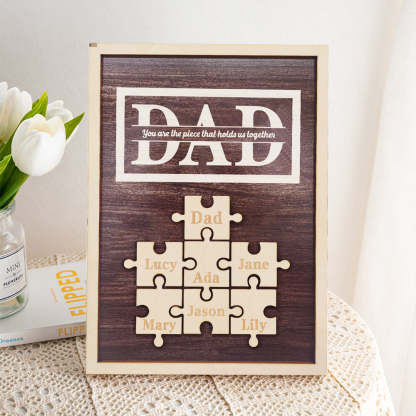 Personalized Dad Puzzle Plaque You Are the Piece That Holds Us Together Gifts for Dad-Blongser