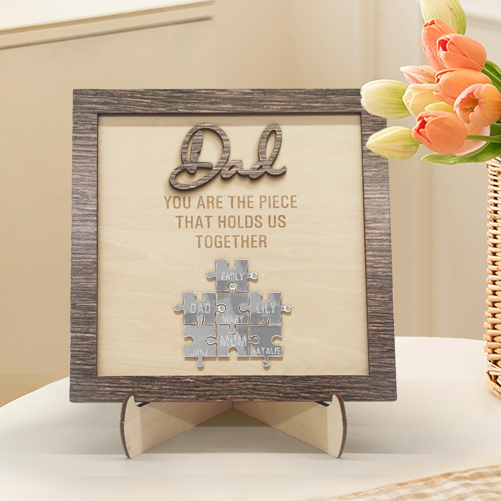 Personalized Dad Puzzle Plaque You Are the Piece That Holds Us Together Father's Day Gift-Blongser