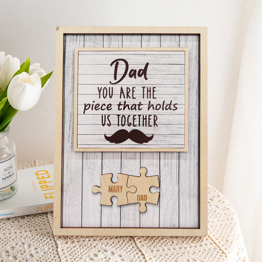 Personalized Dad Puzzle Beard Plaque You Are the Piece That Holds Us Together Gifts for Dad-Blongser