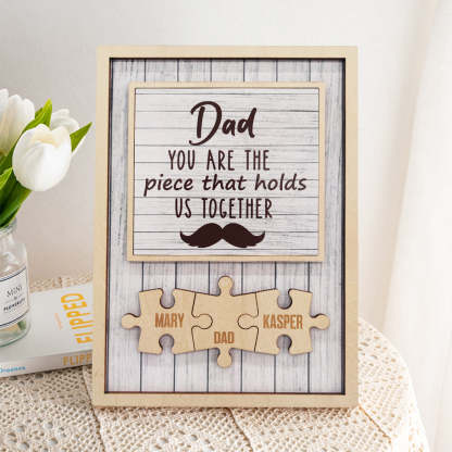 Personalized Dad Puzzle Beard Plaque You Are the Piece That Holds Us Together Gifts for Dad-Blongser