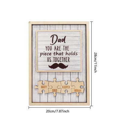 Personalized Dad Puzzle Beard Plaque You Are the Piece That Holds Us Together Gifts for Dad-Blongser