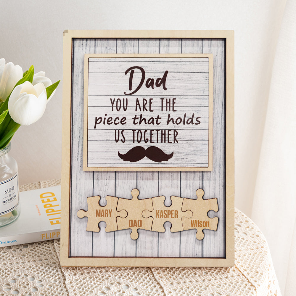 Personalized Dad Puzzle Beard Plaque You Are the Piece That Holds Us Together Gifts for Dad-Blongser