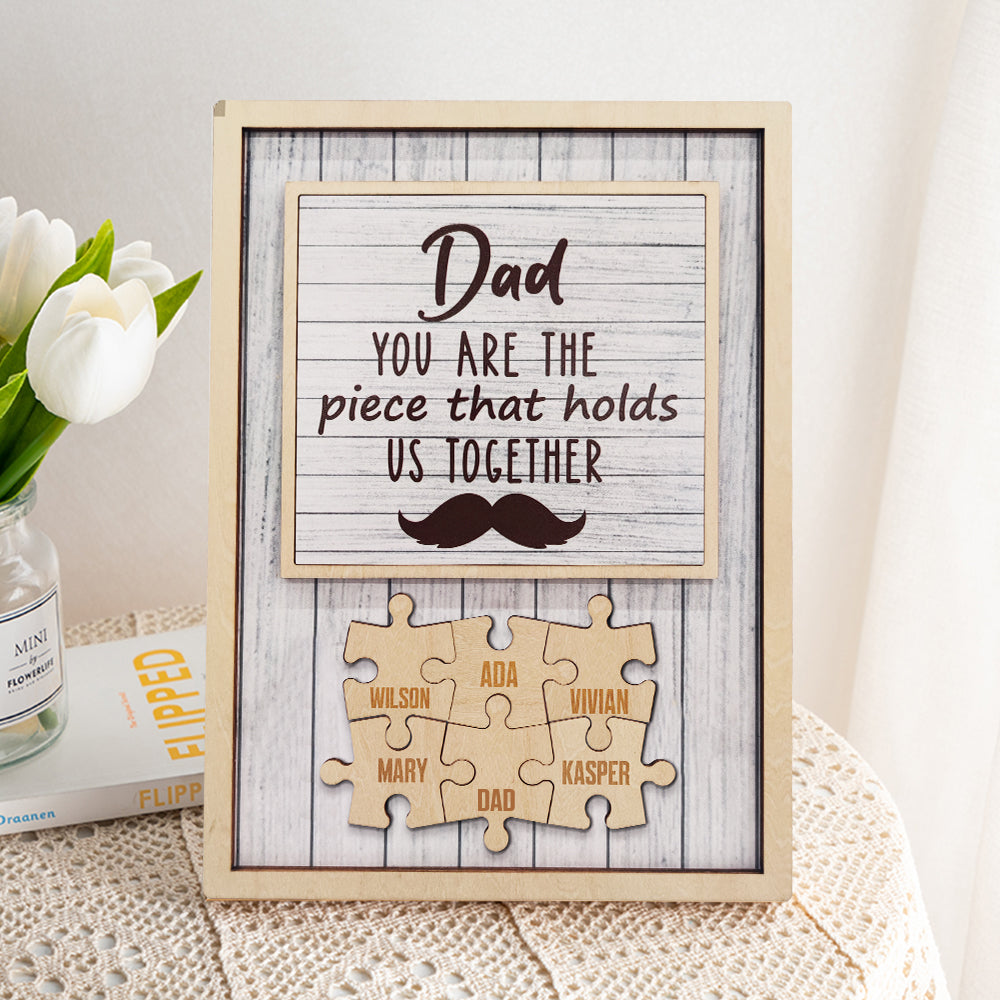 Personalized Dad Puzzle Beard Plaque You Are the Piece That Holds Us Together Gifts for Dad-Blongser