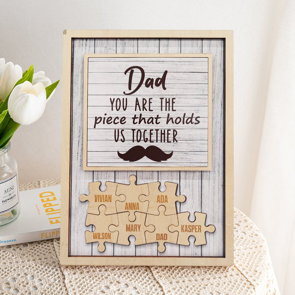 Personalized Dad Puzzle Beard Plaque You Are the Piece That Holds Us Together Gifts for Dad-Blongser
