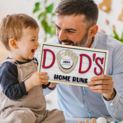Personalized Baseball Dad Wooden Name Sign Plaque Father's Day Gift for Dad Grandpa-Blongser