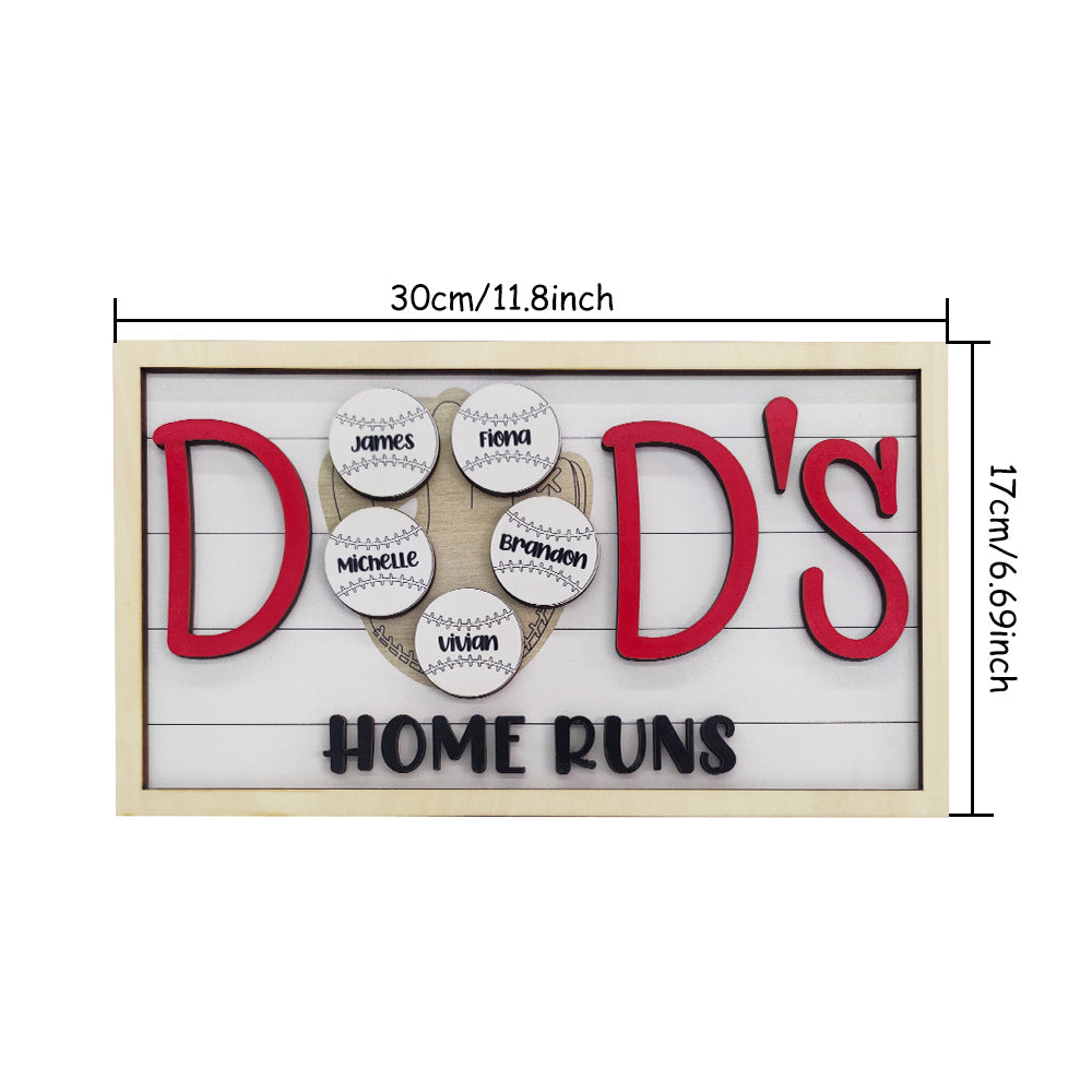 Personalized Baseball Dad Wooden Name Sign Plaque Father's Day Gift for Dad Grandpa-Blongser