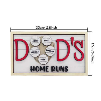 Personalized Baseball Dad Wooden Name Sign Plaque Father's Day Gift for Dad Grandpa-Blongser