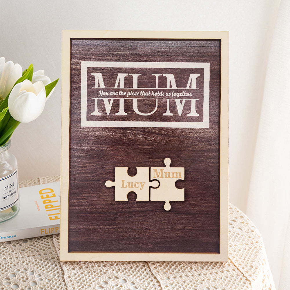 Personalised Mum Puzzle Plaque You Are the Piece That Holds Us Together Gifts for Mum-Blongser