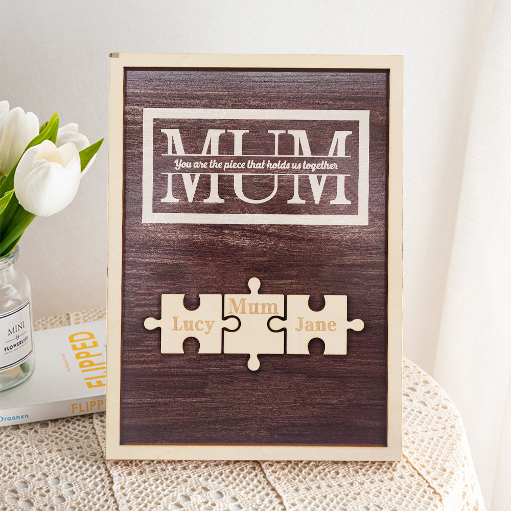 Personalised Mum Puzzle Plaque You Are the Piece That Holds Us Together Gifts for Mum-Blongser