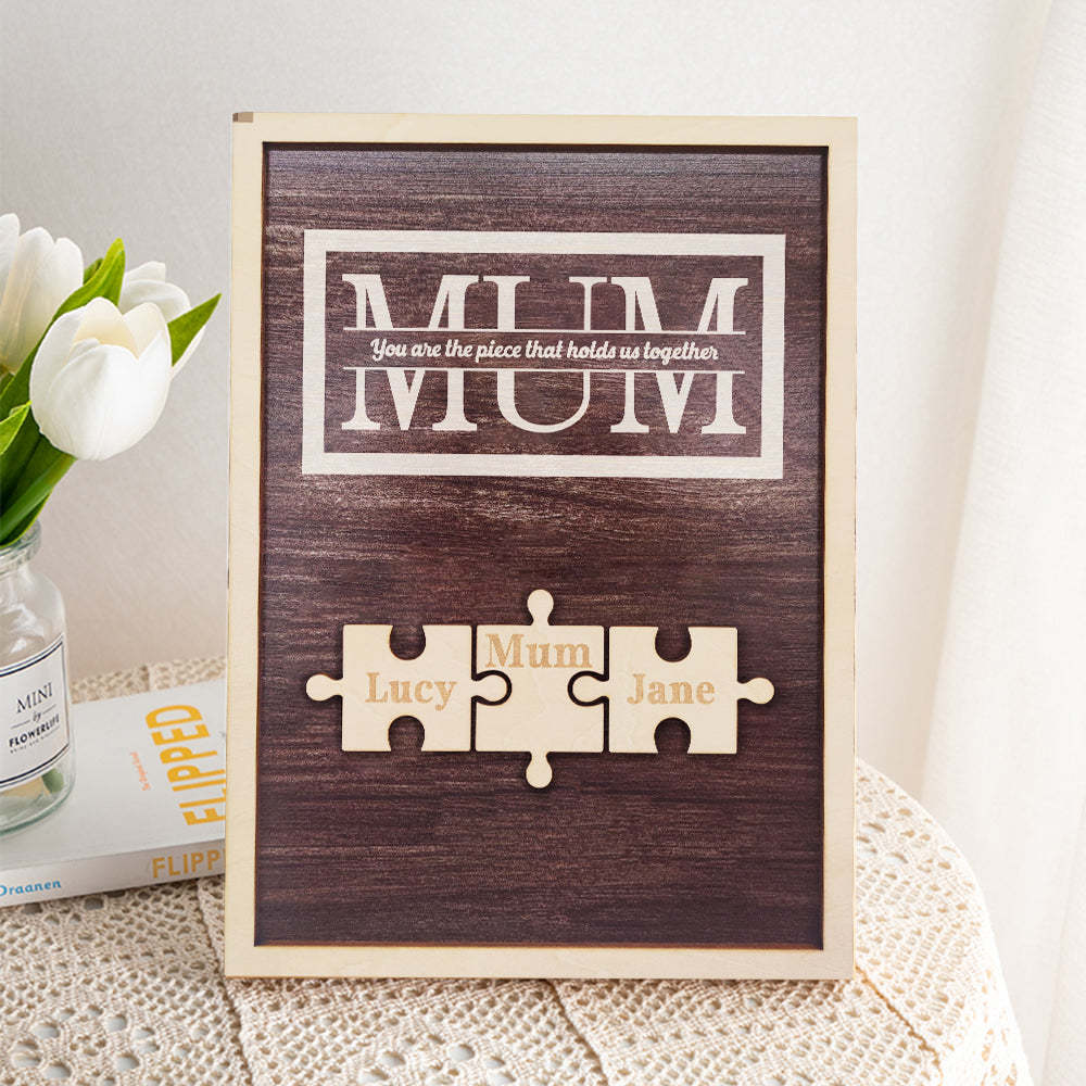 Personalised Mum Puzzle Plaque You Are the Piece That Holds Us Together Gifts for Mum-Blongser