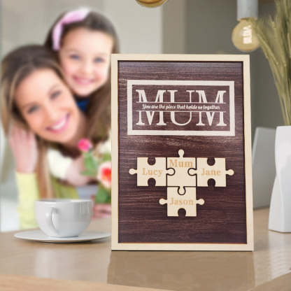 Personalised Mum Puzzle Plaque You Are the Piece That Holds Us Together Gifts for Mum-Blongser