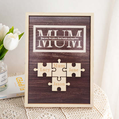 Personalised Mum Puzzle Plaque You Are the Piece That Holds Us Together Gifts for Mum-Blongser