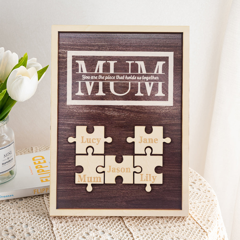 Personalised Mum Puzzle Plaque You Are the Piece That Holds Us Together Gifts for Mum-Blongser