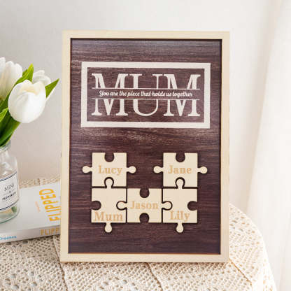 Personalised Mum Puzzle Plaque You Are the Piece That Holds Us Together Gifts for Mum-Blongser