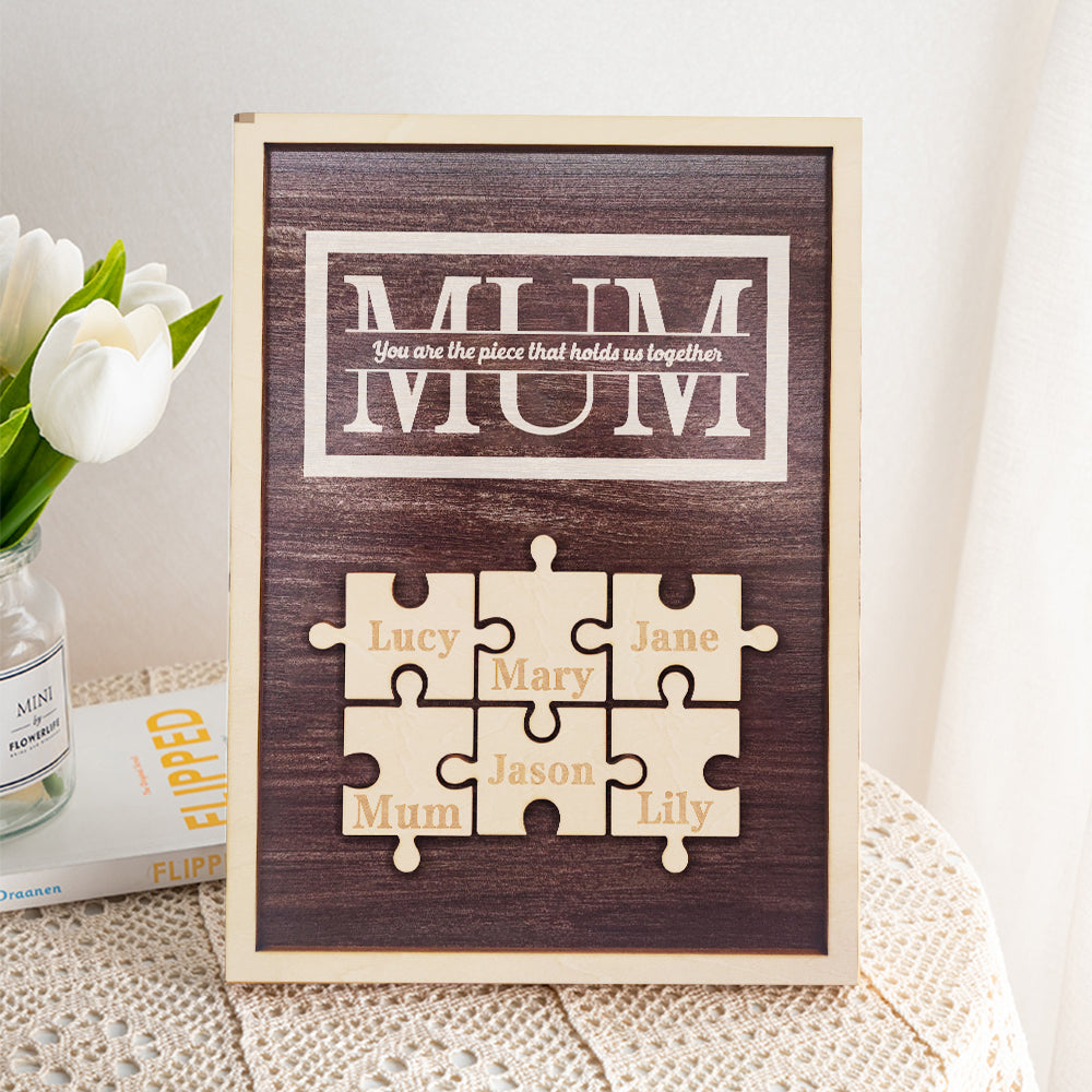 Personalised Mum Puzzle Plaque You Are the Piece That Holds Us Together Gifts for Mum-Blongser