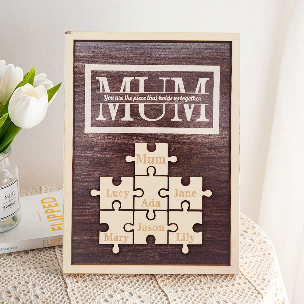 Personalised Mum Puzzle Plaque You Are the Piece That Holds Us Together Gifts for Mum-Blongser