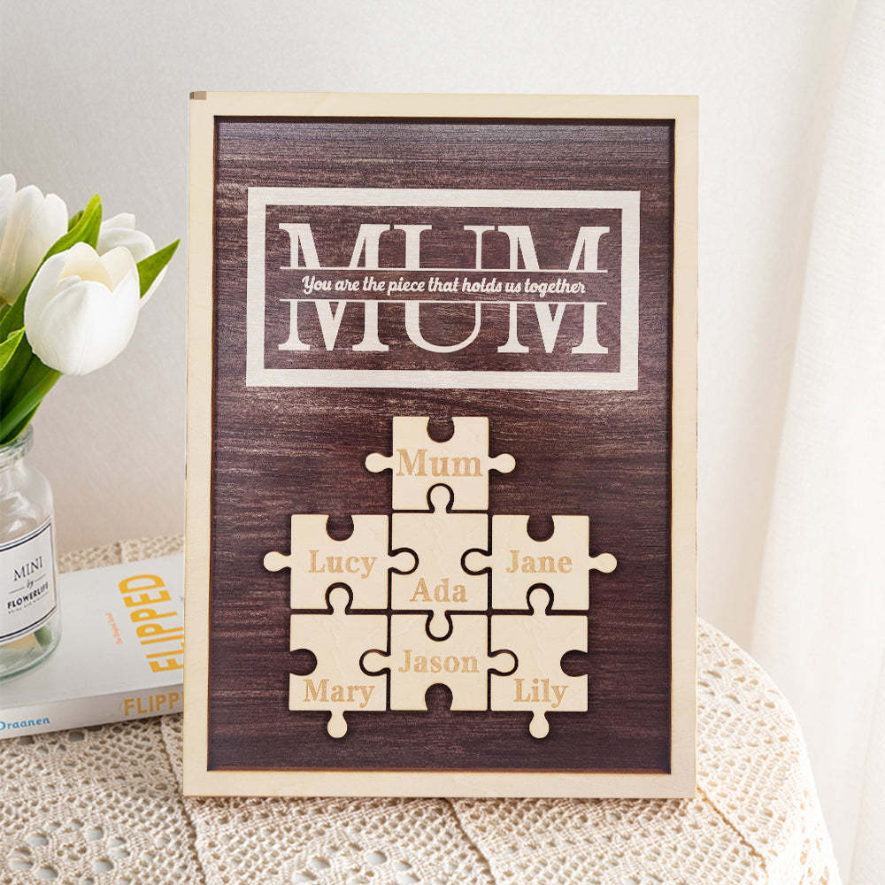 Personalised Mum Puzzle Plaque You Are the Piece That Holds Us Together Gifts for Mum-Blongser