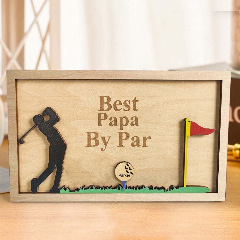 Personalized Father's Day Wooden Golf Sign Engraved Name Plaque Gift for Dad Grandpa-Blongser