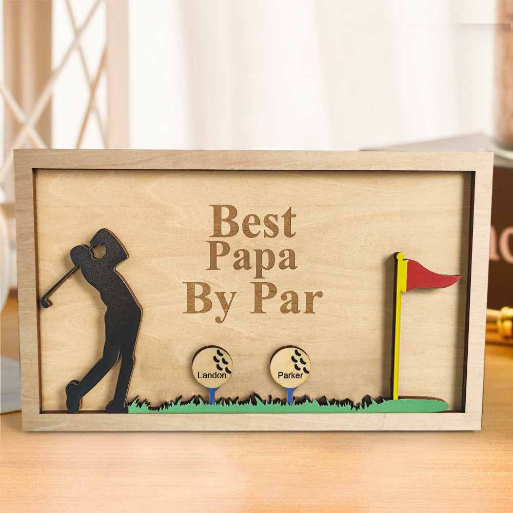 Personalized Father's Day Wooden Golf Sign Engraved Name Plaque Gift for Dad Grandpa-Blongser