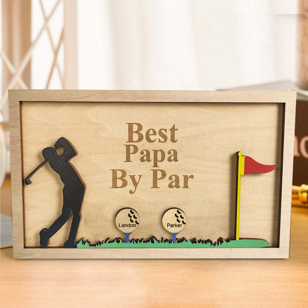 Personalized Father's Day Wooden Golf Sign Engraved Name Plaque Gift for Dad Grandpa-Blongser