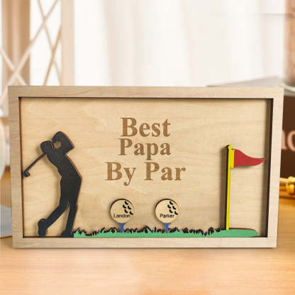 Personalized Father's Day Wooden Golf Sign Engraved Name Plaque Gift for Dad Grandpa-Blongser