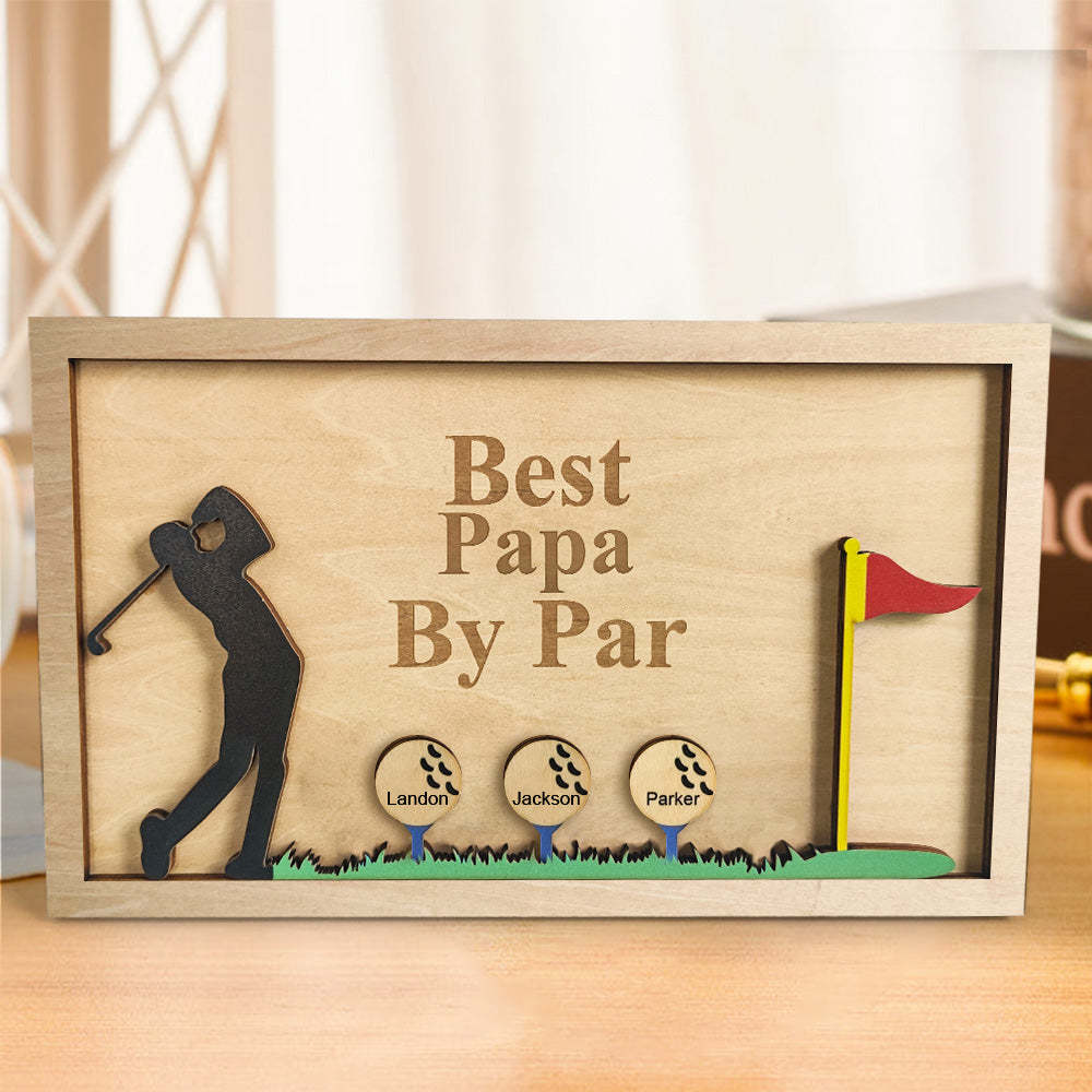 Personalized Father's Day Wooden Golf Sign Engraved Name Plaque Gift for Dad Grandpa-Blongser