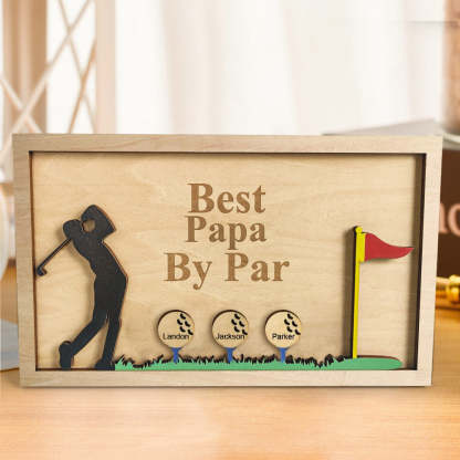 Personalized Father's Day Wooden Golf Sign Engraved Name Plaque Gift for Dad Grandpa-Blongser