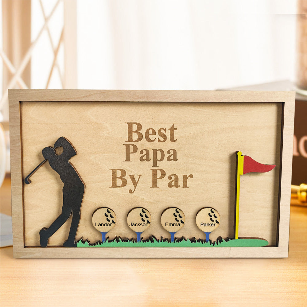 Personalized Father's Day Wooden Golf Sign Engraved Name Plaque Gift for Dad Grandpa-Blongser