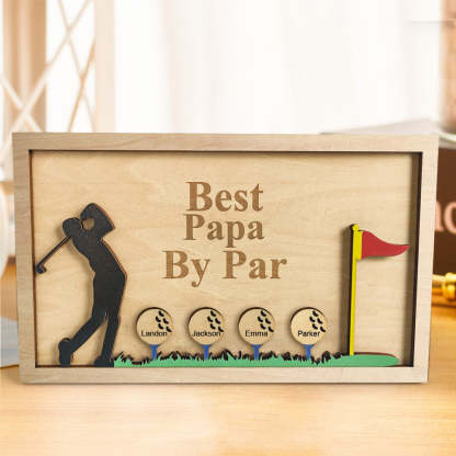 Personalized Father's Day Wooden Golf Sign Engraved Name Plaque Gift for Dad Grandpa-Blongser