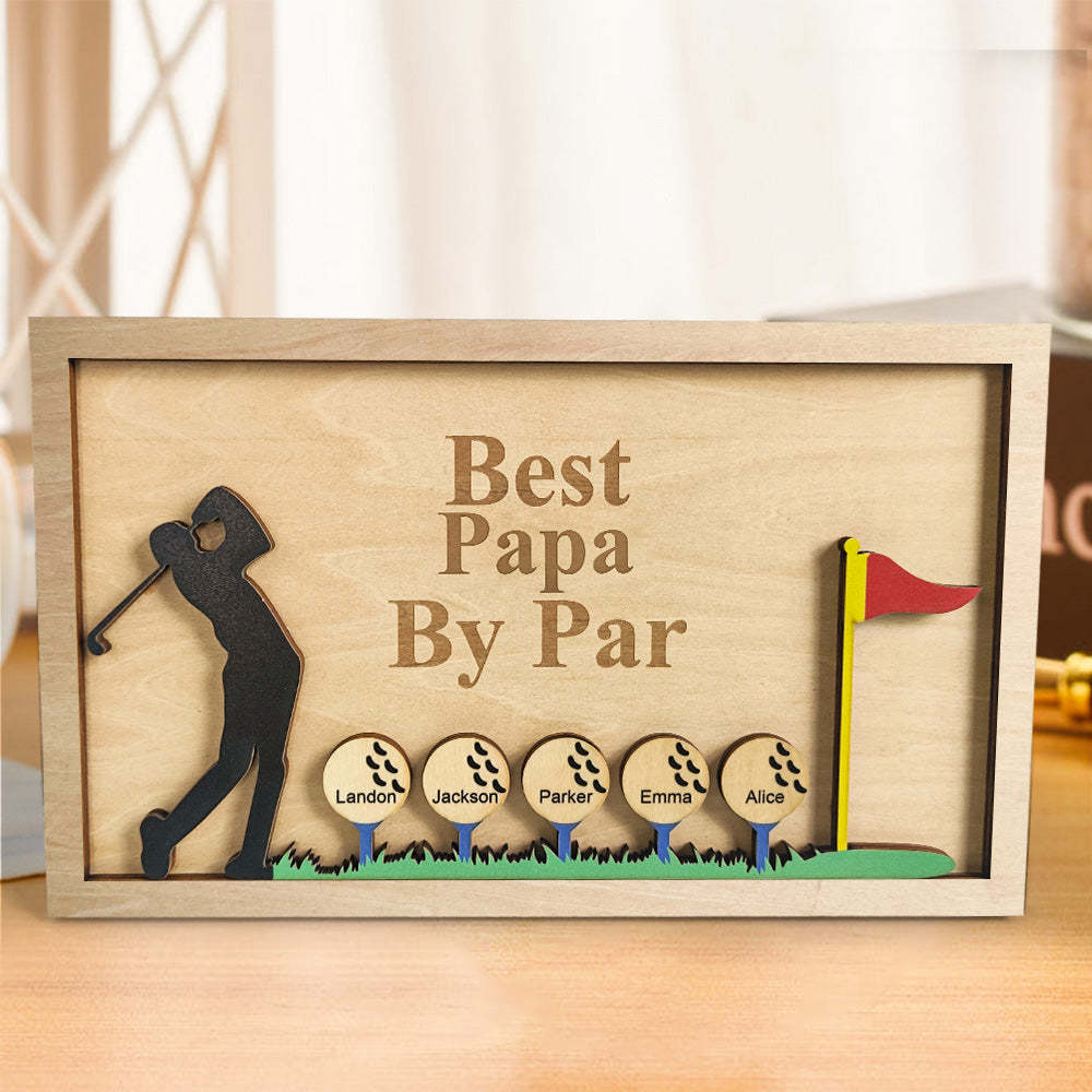 Personalized Father's Day Wooden Golf Sign Engraved Name Plaque Gift for Dad Grandpa-Blongser