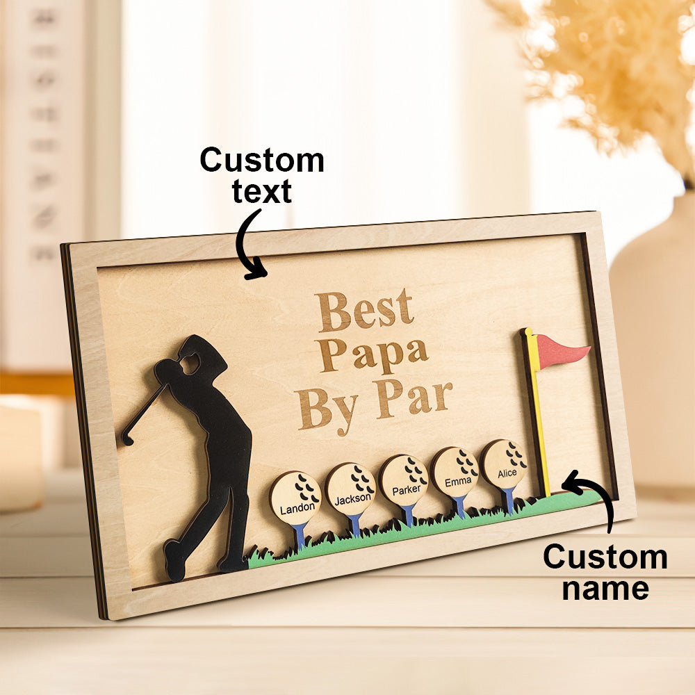 Personalized Father's Day Wooden Golf Sign Engraved Name Plaque Gift for Dad Grandpa-Blongser