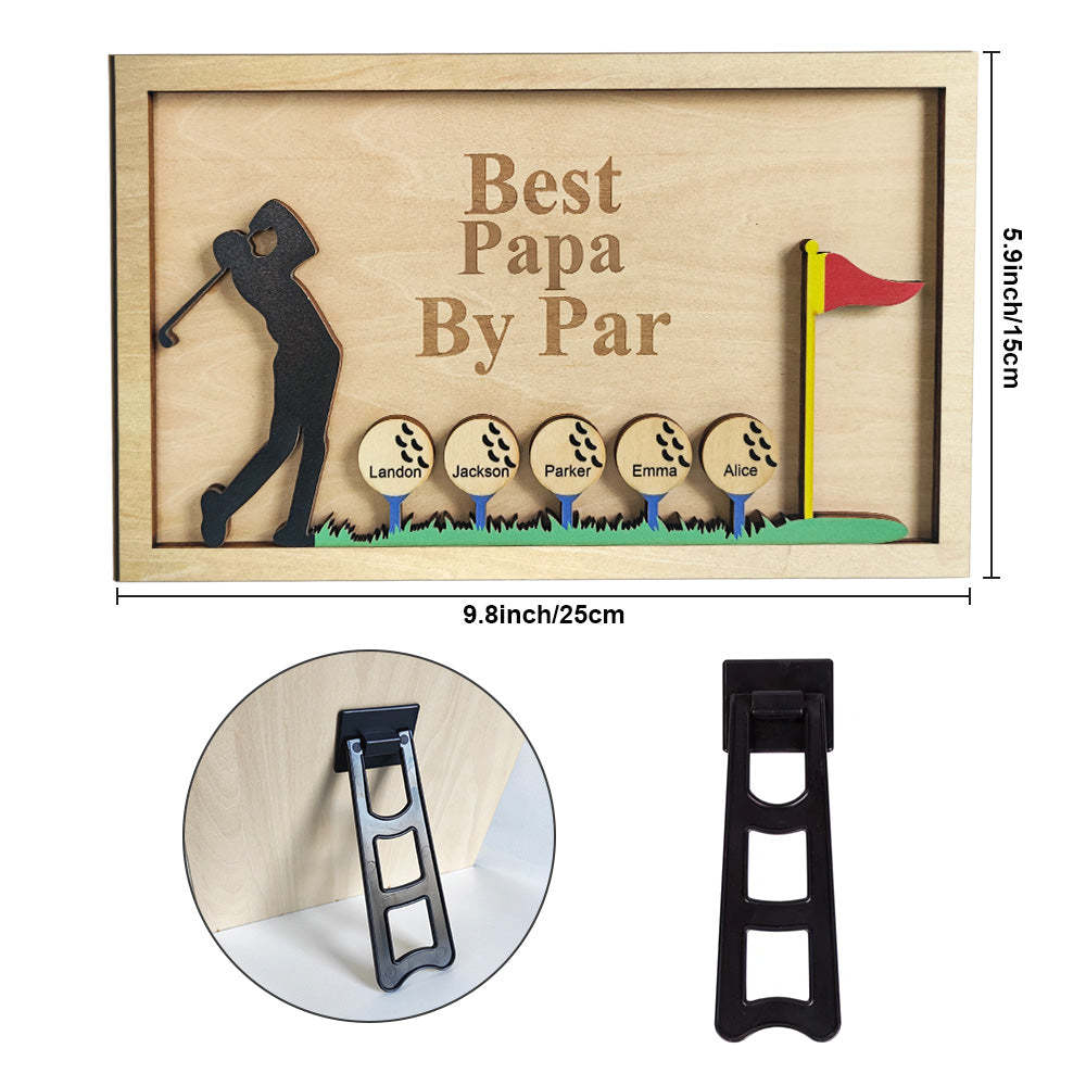 Personalized Father's Day Wooden Golf Sign Engraved Name Plaque Gift for Dad Grandpa-Blongser
